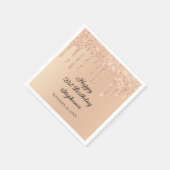 Serviette En Papier Parties scintillant à goutte de Pêche Glam tendanc (Coin)