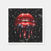 Serviette En Papier Parties scintillant à gouttes rouges Glam Sparkle  (Devant)