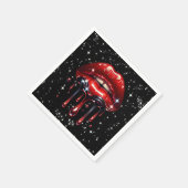 Serviette En Papier Parties scintillant à gouttes rouges Glam Sparkle  (Coin)