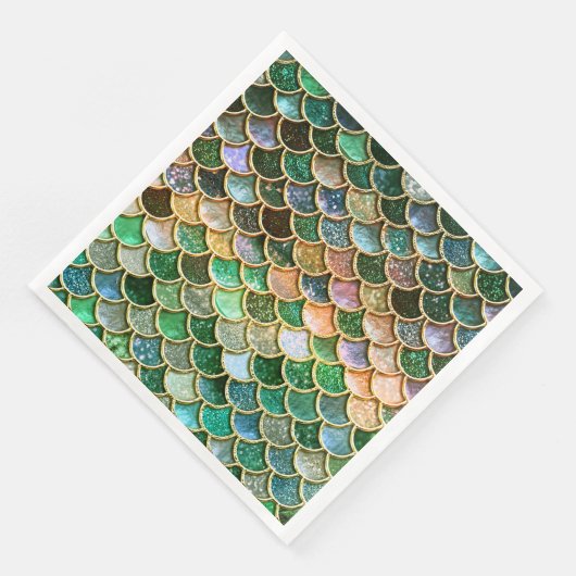 Serviette En Papier Parties scintillant à huile de métal vert Étales à (Coin)