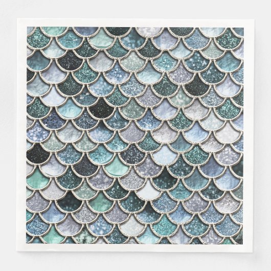 Serviette En Papier Parties scintillant à huile métallique argent Merm (Devant)