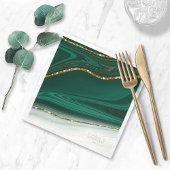 Serviette En Papier Parties scintillant Abstraite Strata Mariage Green
