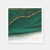 Serviette En Papier Parties scintillant Abstraite Strata Mariage Green (Devant)