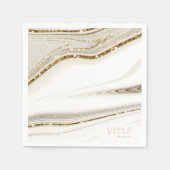 Serviette En Papier Parties scintillant Abstraite Strata Mariage Ivory (Devant)