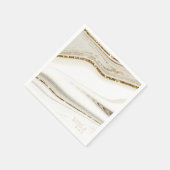 Serviette En Papier Parties scintillant Abstraite Strata Mariage Ivory (Coin)
