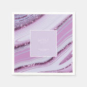 Serviette En Papier Parties scintillant Abstraite Strata Mariage Merci (Devant)