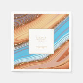 Serviette En Papier Parties scintillant Abstraite Strata Mariage Merci (Devant)