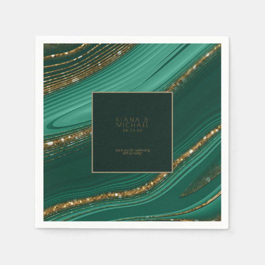 Serviette En Papier Parties scintillant Abstraite Strata Mariage Merci (Devant)