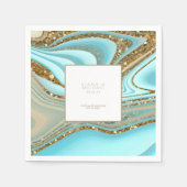 Serviette En Papier Parties scintillant Abstraite Strata Mariage Merci (Devant)