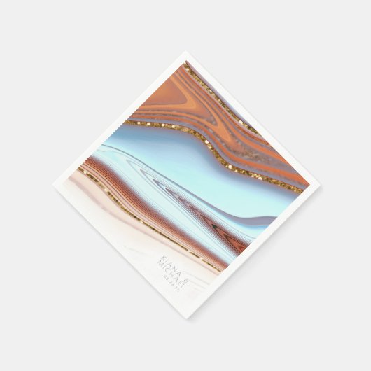 Serviette En Papier Parties scintillant Abstraite Strata Mariage SW ID (Coin)