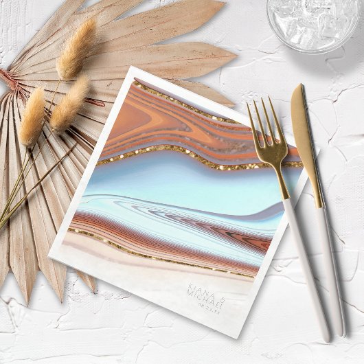 Serviette En Papier Parties scintillant Abstraite Strata Mariage SW ID