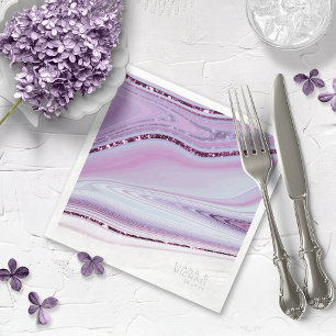 Serviette En Papier Parties scintillant Abstraite Strata Mariage Wht L