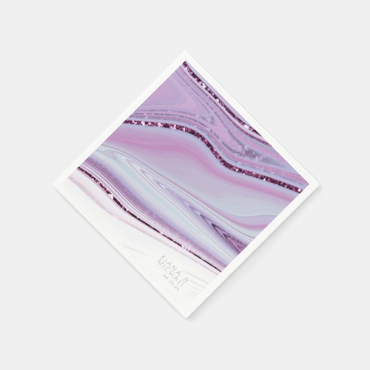 Serviette En Papier Parties scintillant Abstraite Strata Mariage Wht L (Coin)