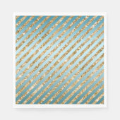 Serviette En Papier Parties scintillant Aqua Gold (Devant)