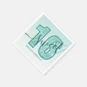 Serviette En Papier Parties scintillant Aqua turquoise Script Sweet 16 (Coin)