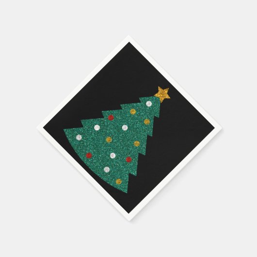 Serviette En Papier Parties scintillant Arbre de Noël (Coin)