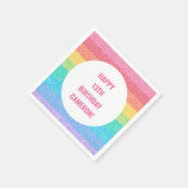 Serviette En Papier Parties scintillant arc-en-ciel personnalisée fête (Coin)