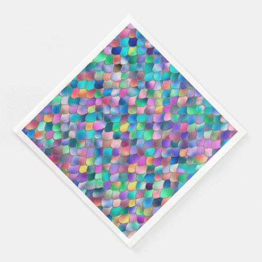 Serviette En Papier Parties scintillant arc-en-ciel Wonky métal sirène (Coin)