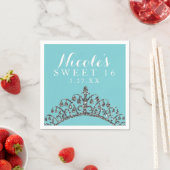 Serviette En Papier Parties scintillant Argent Faux Tiara Couronne fêt (En situation)