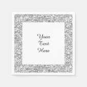 Serviette En Papier Parties scintillant argent imprimé (Devant)