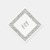 Serviette En Papier Parties scintillant argent imprimé (Coin)