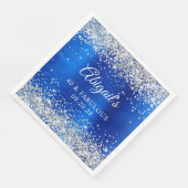 Serviette En Papier Parties scintillant Argent Royal Blue Foil 40 & Fa (Coin)