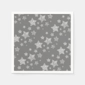 Serviette En Papier Parties scintillant argent scintille Étoiles motif (Devant)