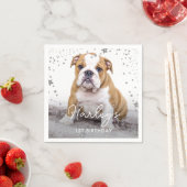 Serviette En Papier Parties scintillant Argent Stars Photo Personnalis (En situation)