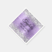 Serviette En Papier Parties scintillant argentée Clair Purple Huile Mi (Coin)