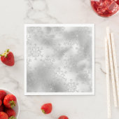 Serviette En Papier Parties scintillant argentée Glitzy Snowflakes (En situation)