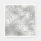 Serviette En Papier Parties scintillant argentée Glitzy Snowflakes (Devant)