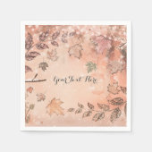 Serviette En Papier Parties scintillant Automne Feuilles Hiver Golden (Devant)