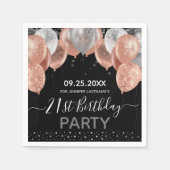 Serviette En Papier Parties scintillant Ballons 21e fête d'anniversair (Devant)