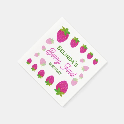 Serviette En Papier Parties scintillant Berry Y2K 1er anniversaire (Coin)