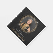 Serviette En Papier Parties scintillant Black Gold 70e fête d'annivers (Coin)