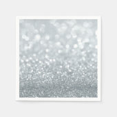 Serviette En Papier Parties scintillant blanche étincelante douce 16 P (Devant)