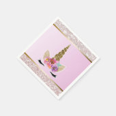 Serviette En Papier Parties scintillant blanche Glam Unicorn rose fête (Coin)