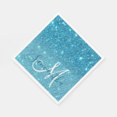Serviette En Papier Parties scintillant bleu moderne éclaboussures Nom (Coin)