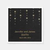 Serviette En Papier Parties scintillant bleu or Confetti (Devant)