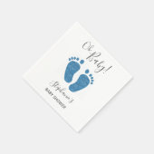 Serviette En Papier Parties scintillant bleue Baby shower pieds bébé (Coin)