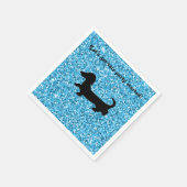 Serviette En Papier Parties scintillant bleue Dachshund Papier serviet (Coin)