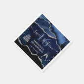 Serviette En Papier Parties scintillant bleue et argent Agate Marbre d (Coin)