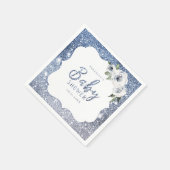 Serviette En Papier Parties scintillant bleue étincelante et baby show (Coin)