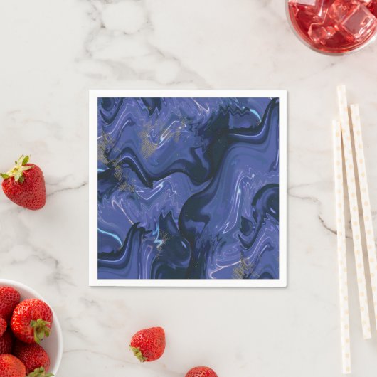 Serviette En Papier Parties scintillant bleue Galaxy Swirl Abstrait Mo (En situation)