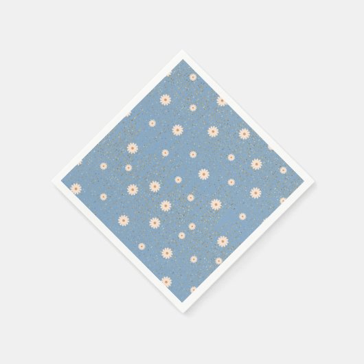 Serviette En Papier Parties scintillant bleue Golden Daisy Baby shower (Coin)
