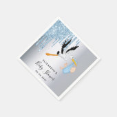 Serviette En Papier Parties scintillant bleue gouttes cigogne garçon b (Coin)