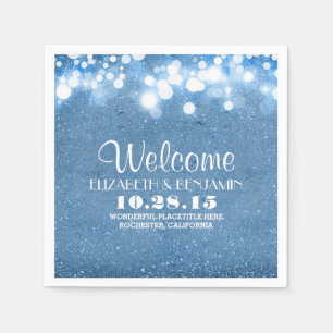 Serviette En Papier parties scintillant bleue lumières mariage serviet