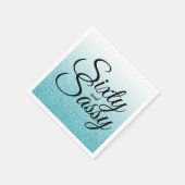 Serviette En Papier Parties scintillant bleue Ombre 60 et Sassy 60e an (Coin)
