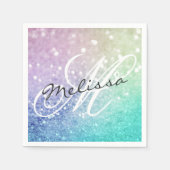 Serviette En Papier Parties scintillant Bokeh Glamour Élégant (Devant)