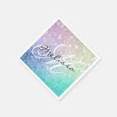 Serviette En Papier Parties scintillant Bokeh Glamour Élégant (Coin)